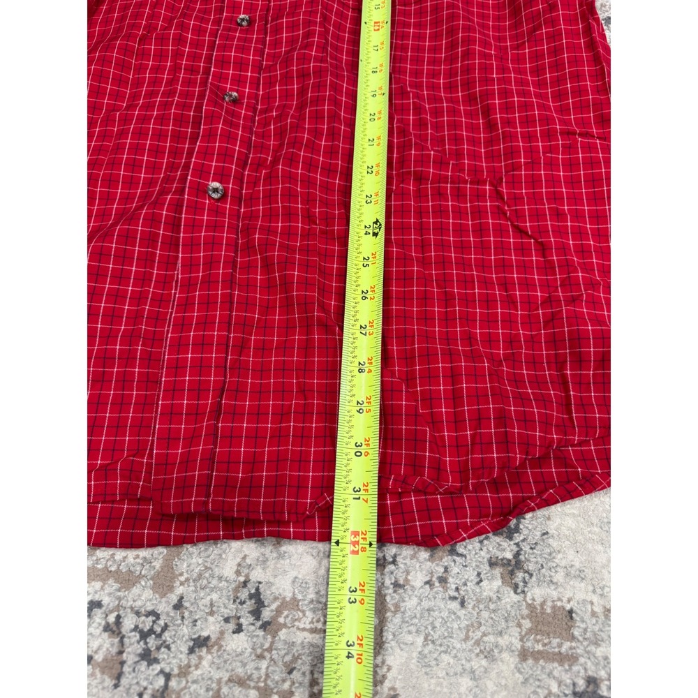 Ariat Pro Series Mens XL Red Grid Plaid Long Sleeve Western Button Down Shirt - Picture 4 of 8